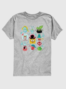 Çocuklar için Spongebob Filmi: Squarepants'ı Ara Desenli Kısa Kollu Şort Tişört