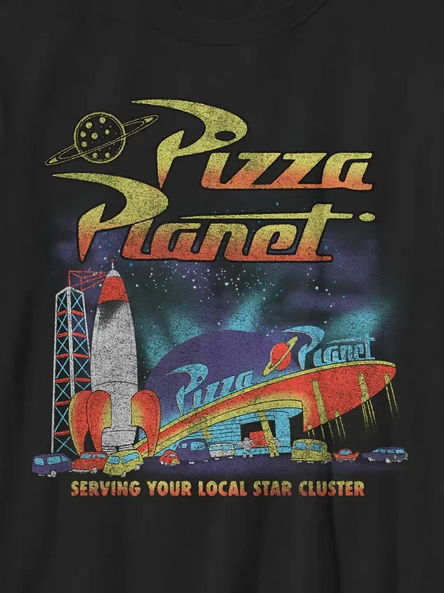Çocuklar için Toy Story Pizza Planet Desenli Tişört