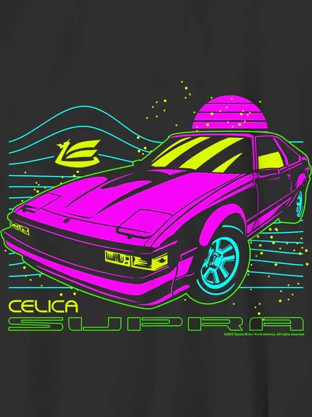 Çocuklar için Toyota Supra Neon Grafik Tişört