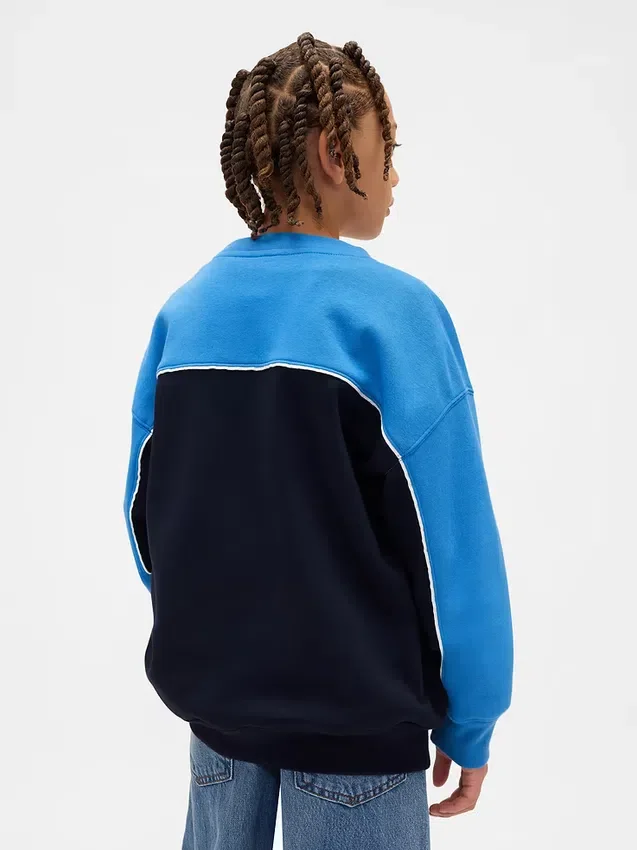 Çocuklar için Vintagesoft Renk Bloklu Logo Sweatshirt