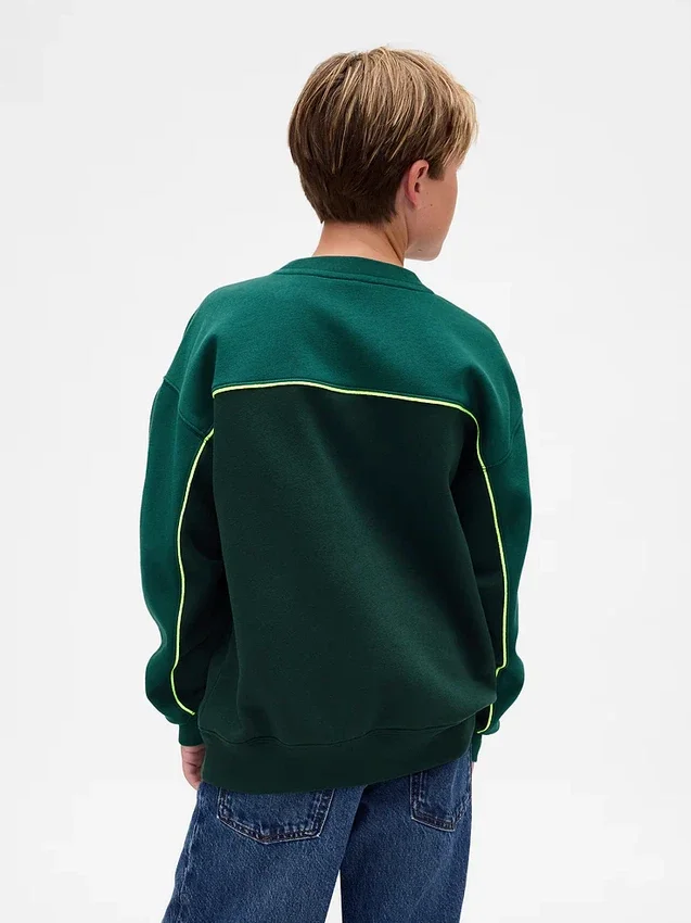 Çocuklar için Vintagesoft Renk Bloklu Logo Sweatshirt