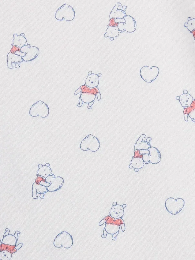 Çocuklar için Winnie the Pooh Organik Fırçalanmış Pamuklu Pijama Şortlar Seti