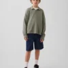 Çocuklar İçin 90'lar Tarzı Bol Kesim Kolay Denim Marangoz Şortu