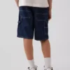 Çocuklar İçin 90'lar Tarzı Bol Kesim Kolay Denim Marangoz Şortu