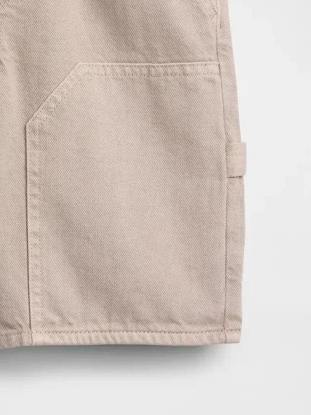 Çocuklar İçin 90'lar Tarzı Bol Kesim Kolay Denim Marangoz Şortu