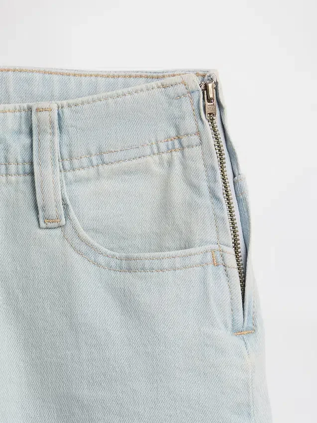 Çocuklar İçin Alçak Bel Bağcıklı Gevşek Flare Jean'ler