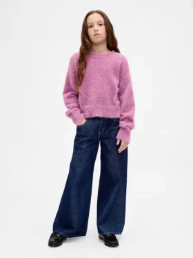 Çocuklar İçin Alçak Bel Easy Metalik Bol Kesim Jean'ler
