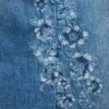 Çocuklar İçin Alçak Bel, Geniş Paça, Çiçek Desenli Nakışlı Jean