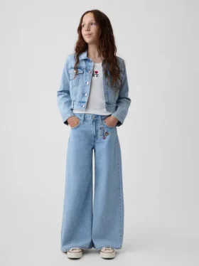 Çocuklar İçin Alçak Bel, "I Heart NY" Nakışlı Bol Kesim Jean'ler