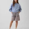 Çocuklar İçin Alçak Bel, Kolay Giyilebilir Uzun Kesim Denim Şortlar