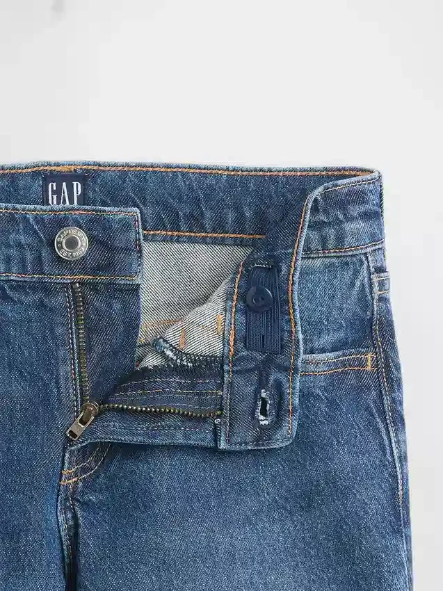Çocuklar İçin Alçak Bel Rahat Düz Kesim Jean'ler