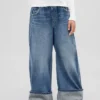 Çocuklar İçin Alçak Bel, Rahat Geniş Paça Bol Kesim Jean'ler