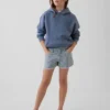 Çocuklar İçin Alçak Bel Stride Denim Çizgili Şortlar