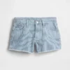 Çocuklar İçin Alçak Bel Stride Denim Çizgili Şortlar