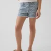 Çocuklar İçin Alçak Bel Stride Denim Çizgili Şortlar