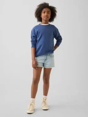 Çocuklar İçin Alçak Bel Stride Denim Şortlar