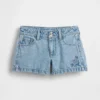 Çocuklar İçin Alçak Bel Stride Denim Şortlar