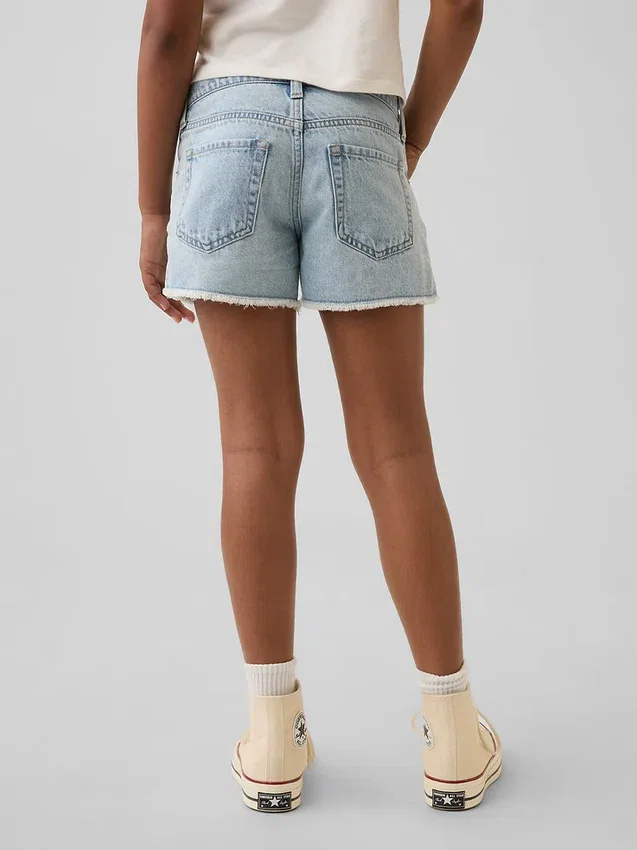 Çocuklar İçin Alçak Bel Stride Denim Şortlar