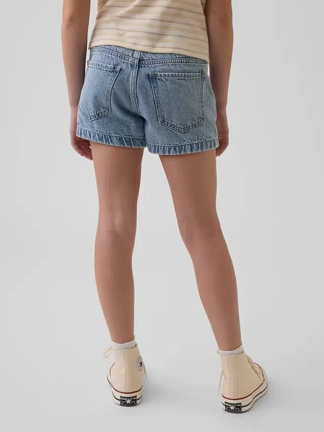 Çocuklar İçin Alçak Bel Stride Denim Şortlar