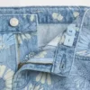 Çocuklar İçin Alçak Bel Stride Çiçek Desenli Denim Şortlar
