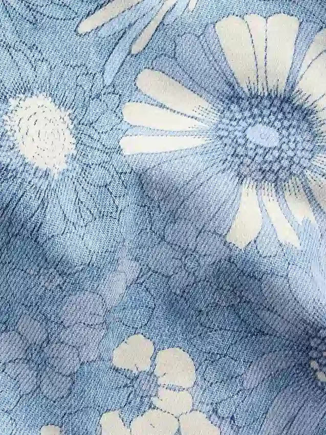 Çocuklar İçin Alçak Bel Stride Çiçek Desenli Denim Şortlar