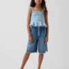 Çocuklar İçin Alçak Bel, Ultra Yumuşak, Kolay Giyilebilir Uzun Denim Şortlar