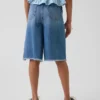 Çocuklar İçin Alçak Bel, Ultra Yumuşak, Kolay Giyilebilir Uzun Denim Şortlar