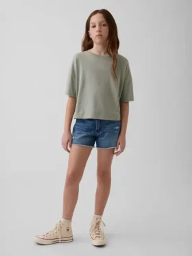 Çocuklar İçin Alçak Bel, Ultra Yumuşak Stride Denim Şortlar