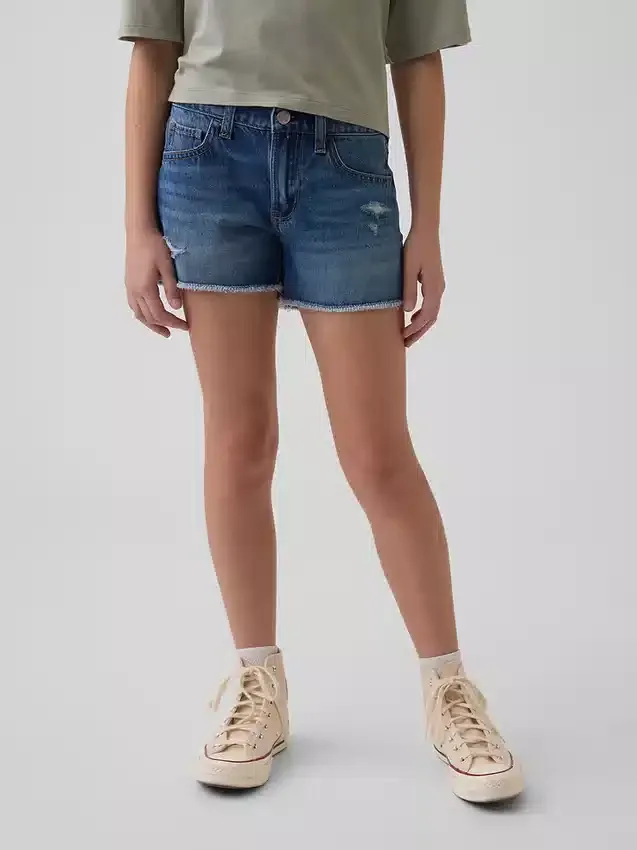 Çocuklar İçin Alçak Bel, Ultra Yumuşak Stride Denim Şortlar