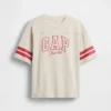 Çocuklar İçin Ağır Pamuklu Oversized Logo Dikişli Tişört