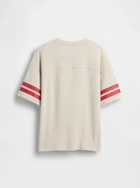 Çocuklar İçin Ağır Pamuklu Oversized Logo Dikişli Tişört