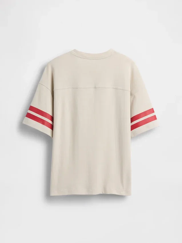 Çocuklar İçin Ağır Pamuklu Oversized Logo Dikişli Tişört