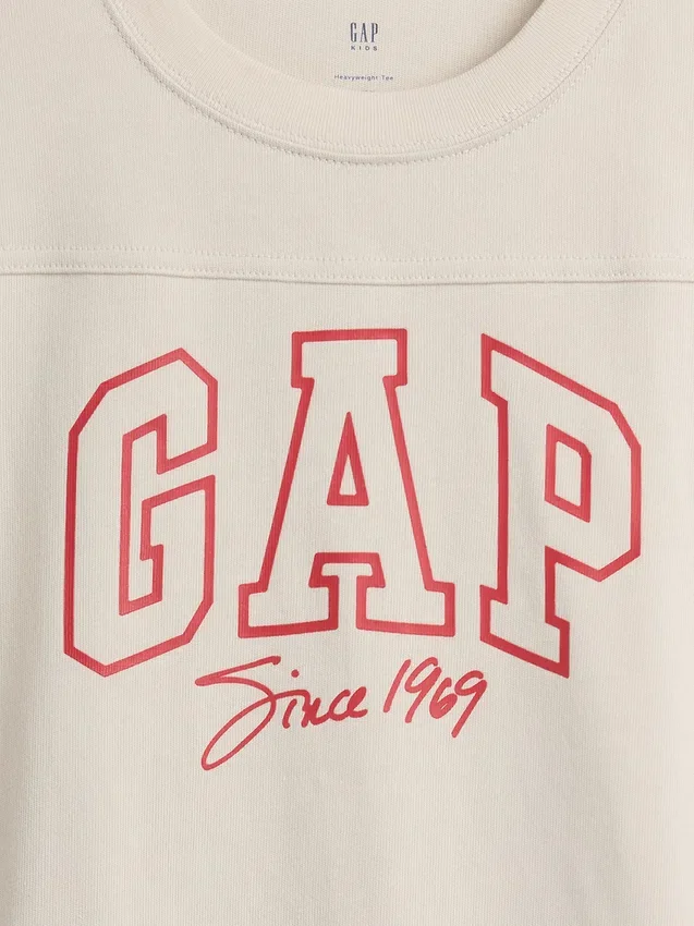 Çocuklar İçin Ağır Pamuklu Oversized Logo Dikişli Tişört