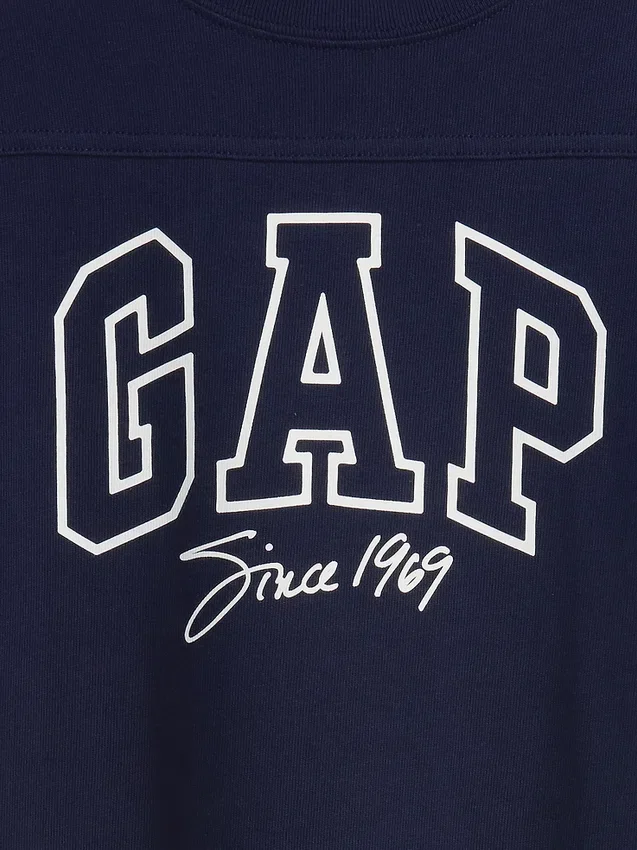Çocuklar İçin Ağır Pamuklu Oversized Logo Dikişli Tişört