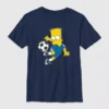 Çocuklar İçin Bart Simpson Futbol Desenli Tişört