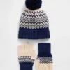 Çocuklar İçin CashSoft Fair Isle Şapka ve Eldivenler Seti