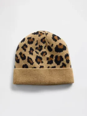Çocuklar İçin CashSoft Leopar Desenli Bere