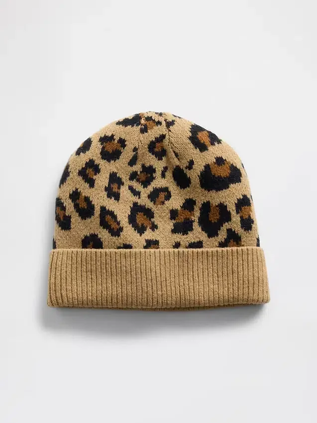 Çocuklar İçin CashSoft Leopar Desenli Bere