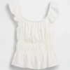 Çocuklar İçin Dalgalı Kollu Smoklu Peplum Üst Giyim