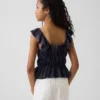Çocuklar İçin Dalgalı Kollu Smoklu Peplum Üst Giyim
