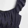 Çocuklar İçin Dalgalı Kollu Smoklu Peplum Üst Giyim