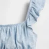 Çocuklar İçin Dalgalı Kollu Smoklu Peplum Üst Giyim