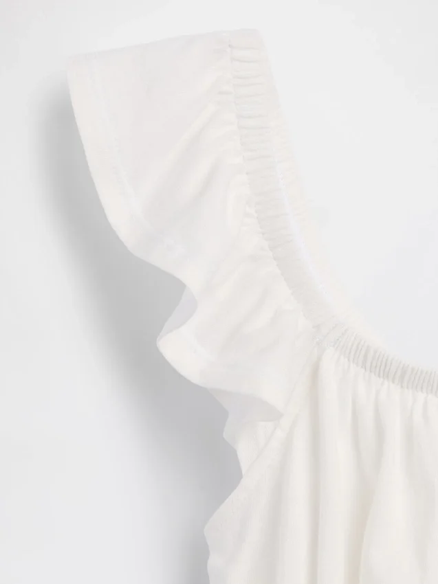 Çocuklar İçin Dalgalı Kollu Smoklu Peplum Üst Giyim