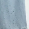 Çocuklar İçin Düşük Bel, Geniş Paça, Yapay Elmas Süslemeli Jean