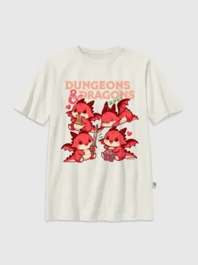 Çocuklar İçin Dungeons and Dragons Chibi Grafikli Tişört