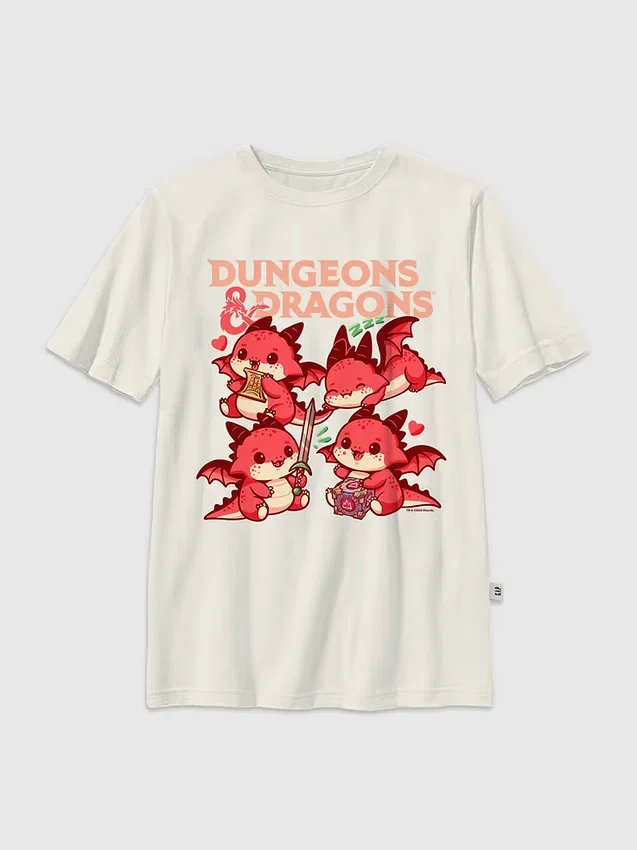 Çocuklar İçin Dungeons and Dragons Chibi Grafikli Tişört