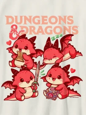 Çocuklar İçin Dungeons and Dragons Chibi Grafikli Tişört