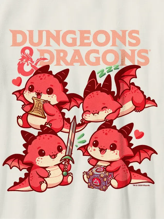 Çocuklar İçin Dungeons and Dragons Chibi Grafikli Tişört