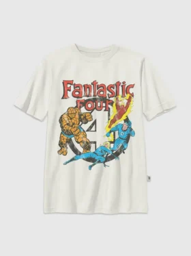 Çocuklar İçin Fantastik Dörtlü Vintage Grafik Tişört