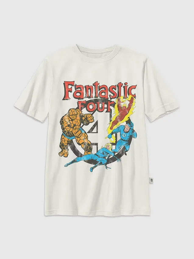 Çocuklar İçin Fantastik Dörtlü Vintage Grafik Tişört